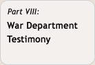 War Department Testimony